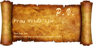 Pray Vitália névjegykártya
